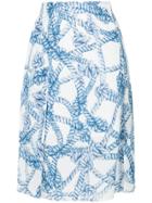 Rokh Rope Print Skirt - Blue