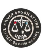 Silver Spoon Attire Libra Star Sign Badge - Black