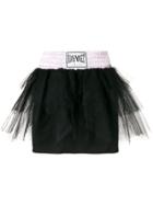 Unravel Project Elasticated Tulle Detail Skirt - Black