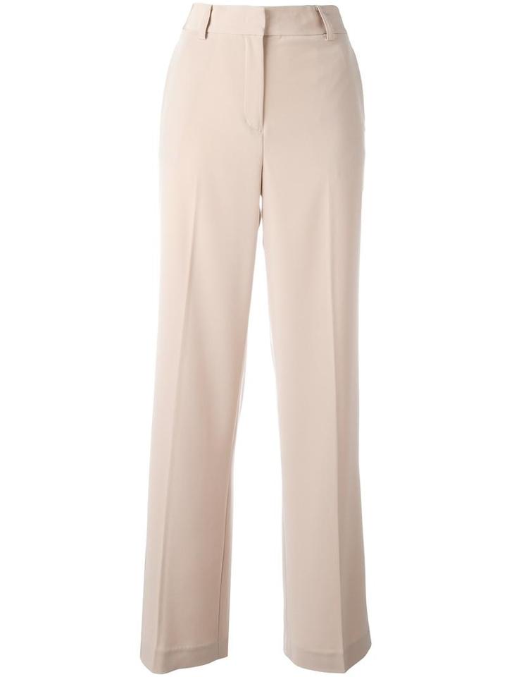 Dkny Wide Leg Trousers, Women's, Size: 6, Nude/neutrals, Triacetate/polyester