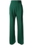 H Beauty & Youth Tailored Straight Trousers, Women's, Size: Small, Green, Cotton