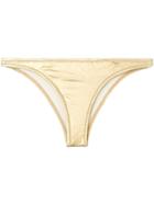 Solid & Striped Plain Bikini Bottom - Gold
