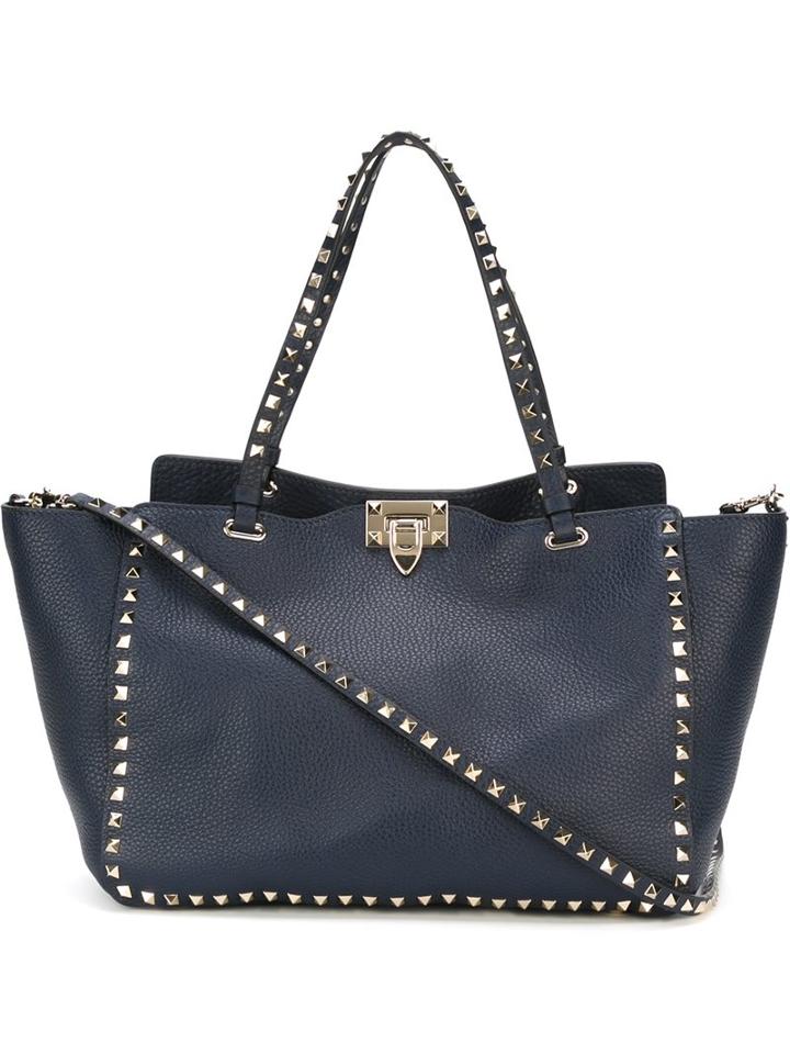 Valentino Valentino Garavani 'rockstud' Trapeze Tote, Women's, Blue