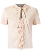 Talie Nk - Lace Up Blouse - Women - Leather - 36, Nude/neutrals, Leather