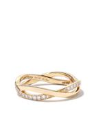 De Beers 18kt Yellow Gold Infinity Half Pave Diamond Band -