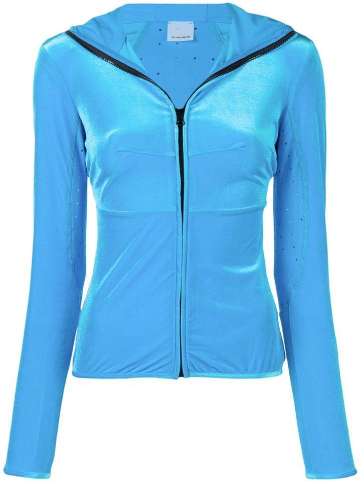 Pinko Zipped Hooded Cardigan - Blue