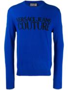 Versace Jeans Couture Logo Knitted Sweatshirt - Blue