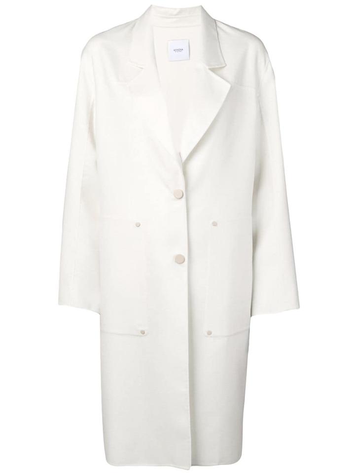 Agnona Stud Detail Coat - White