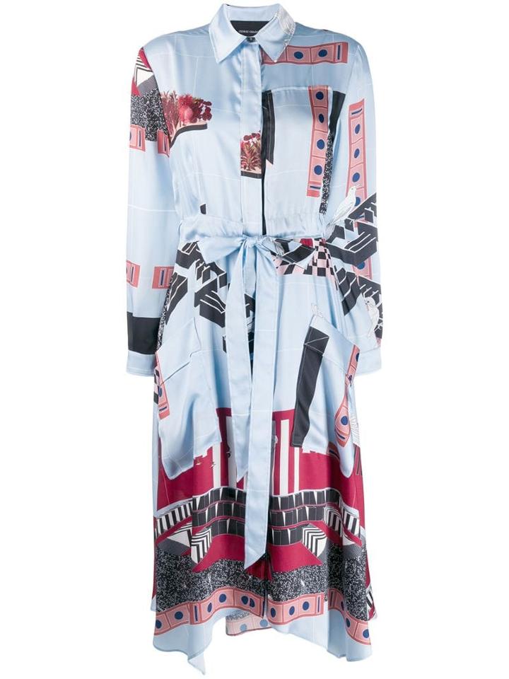 Cédric Charlier Printed Shirt Dress - Blue