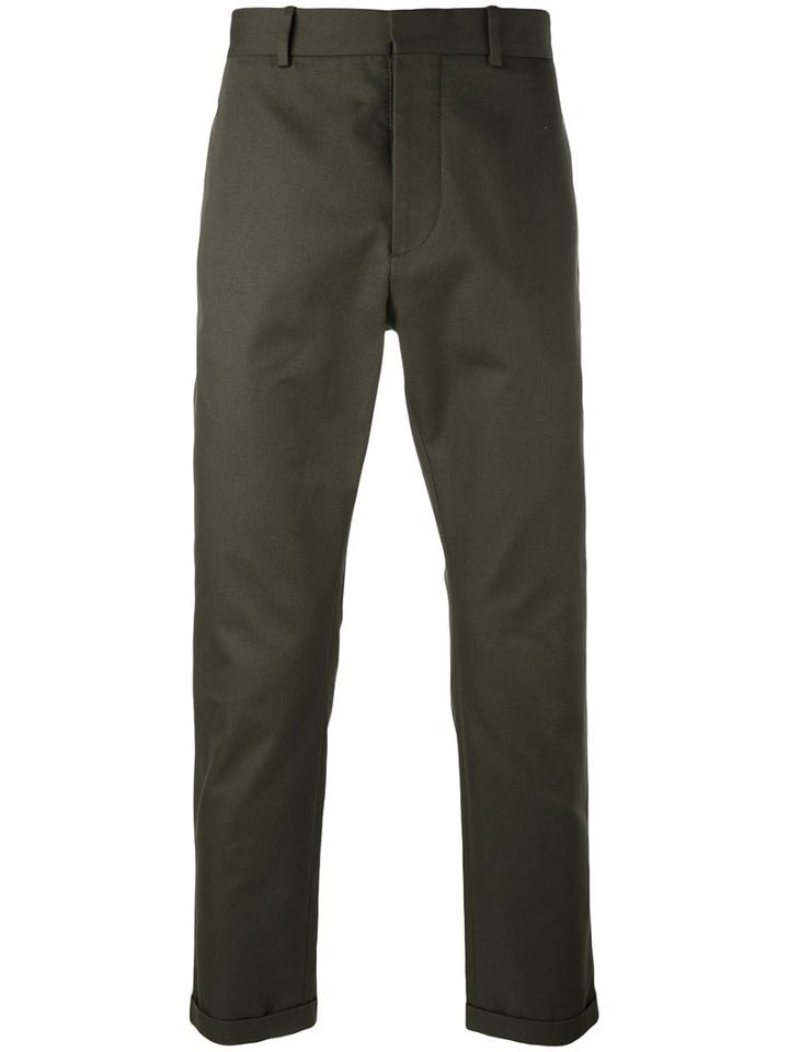 Marni - Cropped Turn-up Trousers - Men - Cotton - 48, Green, Cotton