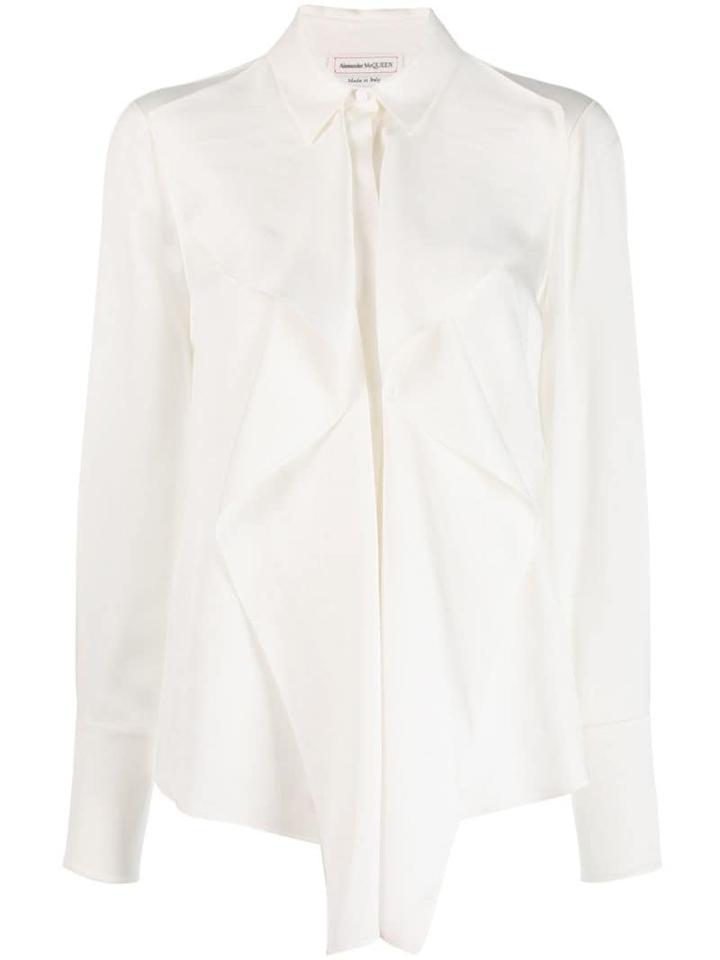 Alexander Mcqueen Ruffled Bow Shirt - White
