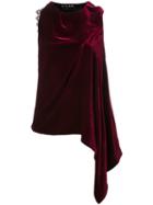 Roland Mouret 'coldridge' Asymmetric Blouse, Women's, Size: 10, Red, Silk/polyester/viscose