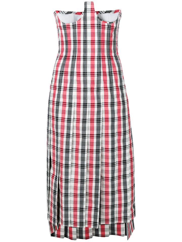 Thom Browne Plaid Bra Cutout Dress - Multicolour