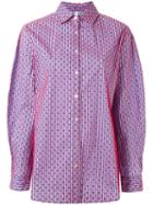 Alcoolique Striped Dot Print Shirt, Women's, Size: 38, Red, Cotton/polyamide/spandex/elastane