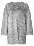 Liska Collarless Coat - Grey