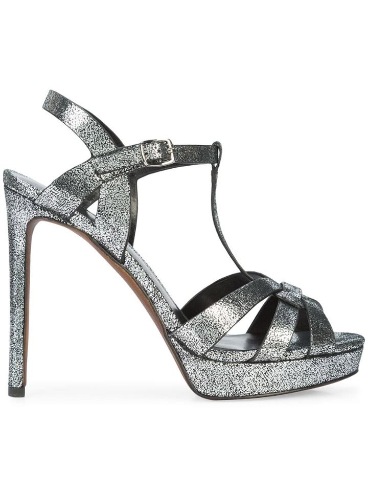 Lola Cruz Multi-strap Platform Sandals - Metallic