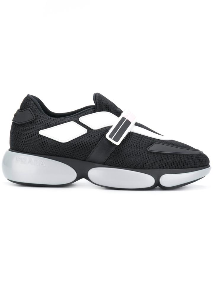 Prada Bubble Soled Sneakers - Black