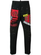 Dsquared2 Patchwork Trousers - Black