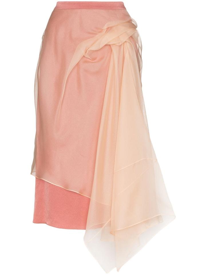 Sies Marjan Layered Asymmetric Tulle Midi Skirt - Pink