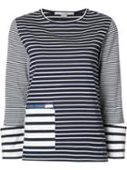 Stella Mccartney Zipped Pocket Striped T-shirt, Women's, Size: 40, Blue, Cotton