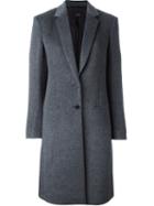 Joseph Buttoned Mid-length Coat, Women's, Size: 42, Grey, Viscose/cashmere/wool