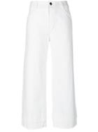 Lost & Found Rooms - Wide-legged Cropped Trousers - Women - Cotton/spandex/elastane - L, White, Cotton/spandex/elastane