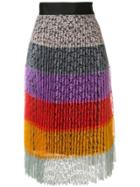 Romance Was Born Anthology Patchwork Pleated Skirt - Purple