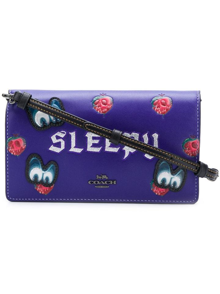 Coach X Disney Sleepy Foldover Clutch - Purple