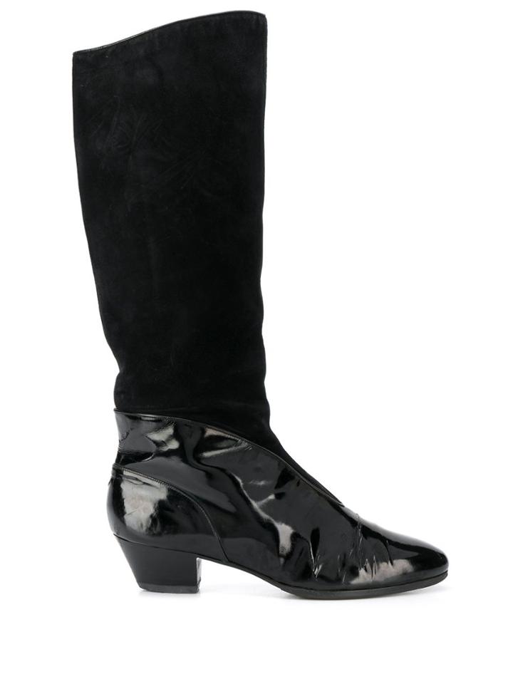 Salvatore Ferragamo Pre-owned 1990s Panelled Boots - Black