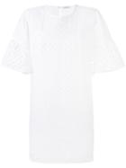 P.a.r.o.s.h. - Perforated Wide Sleeve Dress - Women - Cotton - Xl, Women's, White, Cotton