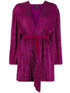 Retrofete Sequin Wrap Mini Dress - Purple