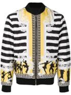 Versace Collection - Striped Bomber Jacket - Men - Acrylic/polyamide/polyester/wool - 50, Black, Acrylic/polyamide/polyester/wool