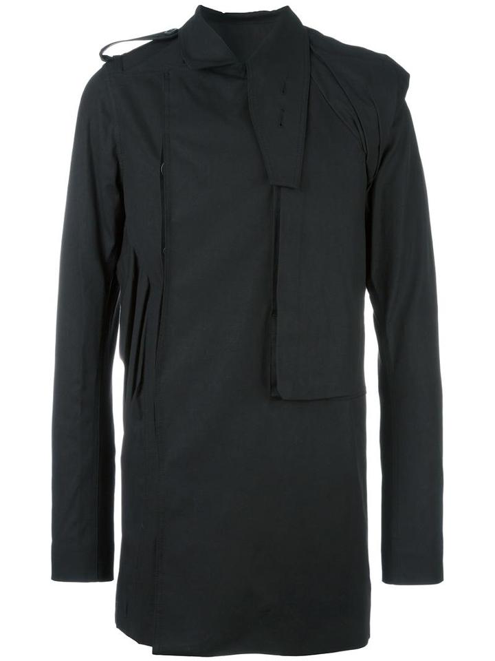 Rick Owens 'pea' Trench Coat, Men's, Size: 48, Black, Cotton/spandex/elastane/cupro