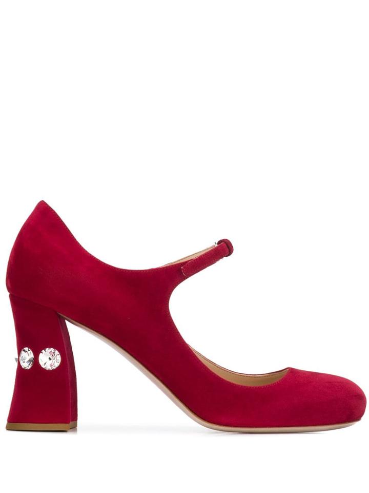 Miu Miu Curved Heel Pumps - Red