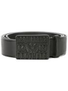 Dsquared2 Buckle Plaque Belt, Men's, Size: 100, Black, Calf Leather