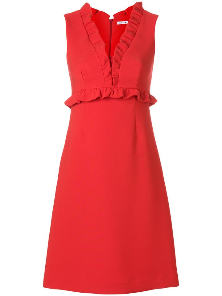 P.a.r.o.s.h. Ruffle Trim Crepe Dress - Red