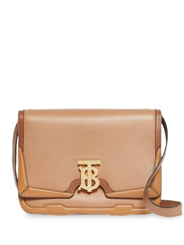 Burberry Medium Appliqué Leather Tb Bag - Brown