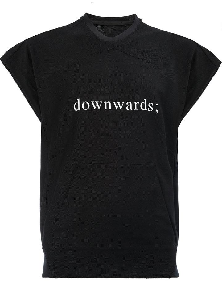 Julius 'downwards' T-shirt, Men's, Size: 1, Black, Cotton/polyurethane