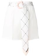 Elisabetta Franchi Belted Fitted Shorts - White