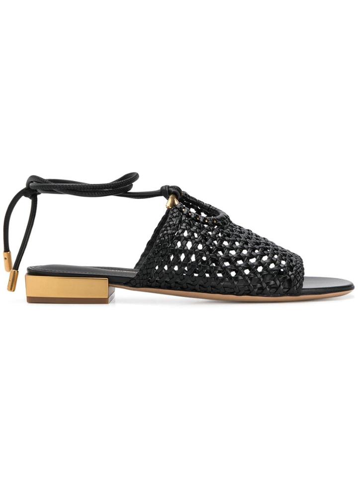 Salvatore Ferragamo Woven Gancio Sandals - Black