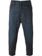 Diesel Black Gold Loose-fit Cropped Jeans, Men's, Size: 32, Blue, Cotton/polyester/spandex/elastane