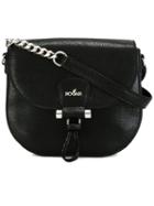 Hogan - Logo Saddle Bag - Women - Leather - One Size, Women's, Black, Leather