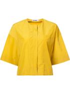 Jil Sander Collarless Cropped Jacket - Yellow & Orange