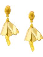Oscar De La Renta Impatiens Flower Drop Earrings - Gold