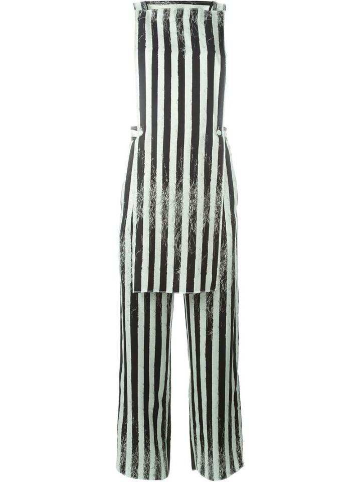 Mm6 Maison Margiela Striped Jumpsuit, Women's, Size: S, Green, Viscose/modal/cupro
