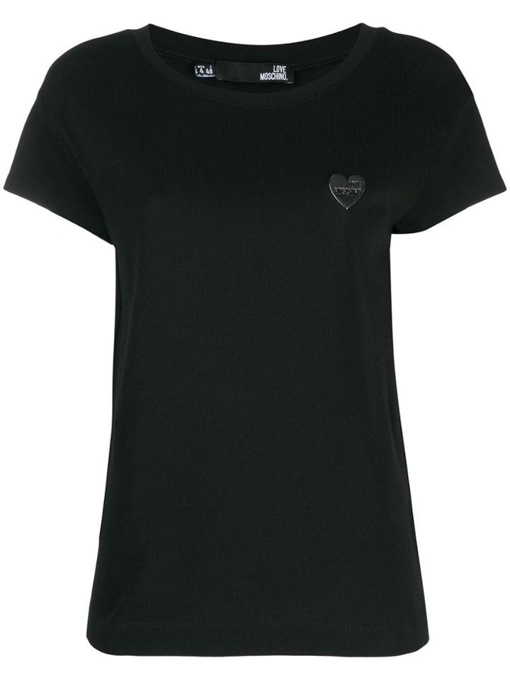 Love Moschino Logo Plaque T-shirt - Black