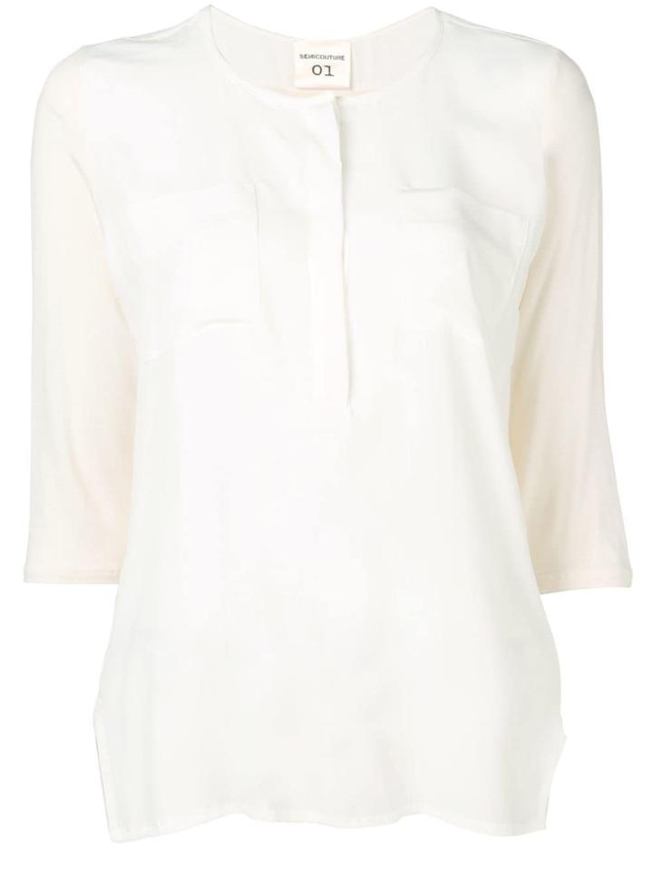 Semicouture Henley Blouse - White