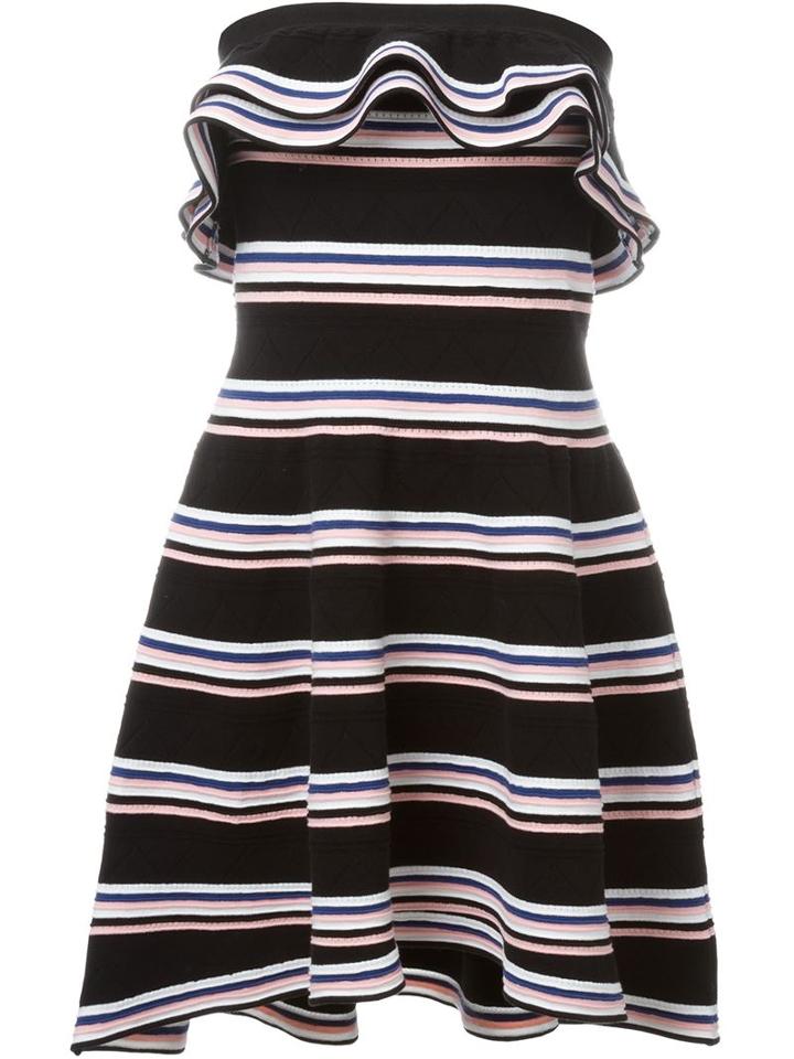 Msgm Striped Ruffled Dress