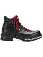 Alexander Mcqueen Studded Hiking Boots - Black