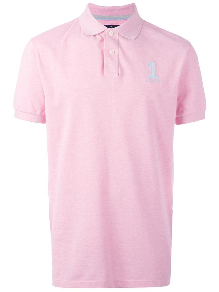 Hackett - Logo Embroidery Polo Shirt - Men - Cotton/spandex/elastane - M, Pink/purple, Cotton/spandex/elastane